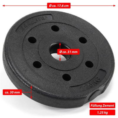 MAXXIVA sada závažia 7,5 kg, cement, čierna, 4ks