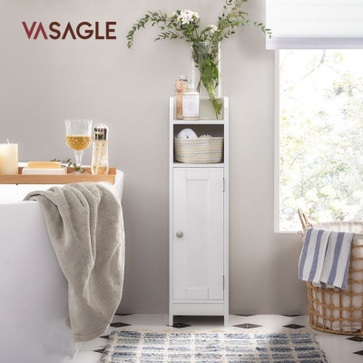 VASAGLE kúpeľňová skrinka biela 80 cm, nastaviteľná polica