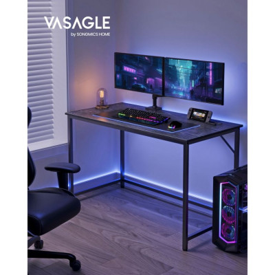 Moderný čierny herný stôl s oceľovou konštrukciou, 120 x 60