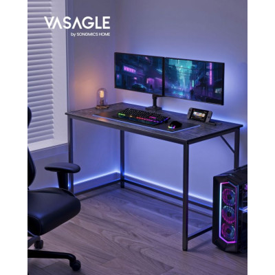 Moderný čierny herný stôl s oceľovou konštrukciou, 120 x 60