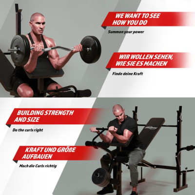 PHYSIONICS multifunkčná lavica, 170 x 130 x 205 cm, čierna