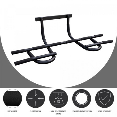 Gorilla Sports Multifunkčná posilňovacia hrazda, čierna