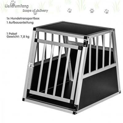 Hliníkový prepravný box pre psov, 54 × 69 × 60 cm, veľ. M