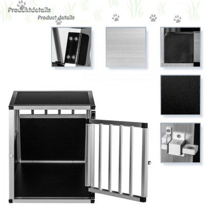 Hliníkový prepravný box pre psov, 54 × 69 × 60 cm, veľ. M