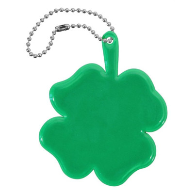 Reflexný prívesok štvorlístok, zelený