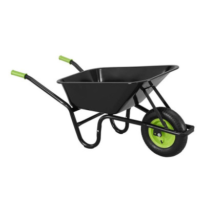 100 l záhradné kolesové vozíky s nafukovacím kolesom, čierne