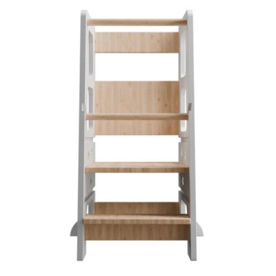 Rastúca detská učiaca veža, biela, výškovo prispôsobiteľná