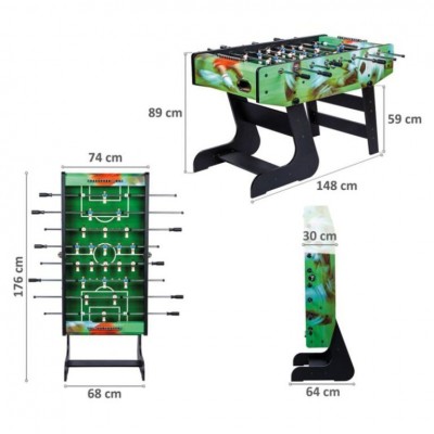 Stolný futbal Liverpool 141 x 125 x 89 cm, zelená potlač Stolný futbal Liverpool 141 x 125 x 89 cm, zelená potlač