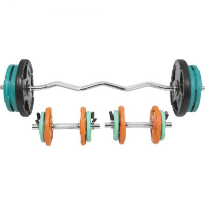 Gorilla Sports Set nakladacích tyčí + závažia, pružiny, 70 kg
