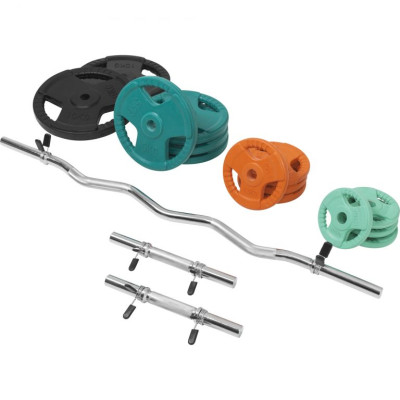 Gorilla Sports Set nakladacích tyčí + závažia, pružiny, 70 kg