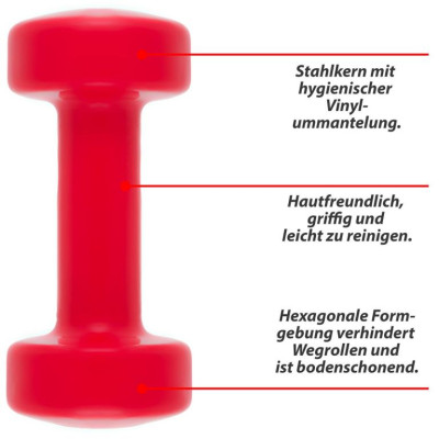 MAXXIVA sada vinylových činiek 2 x 3 kg, červená