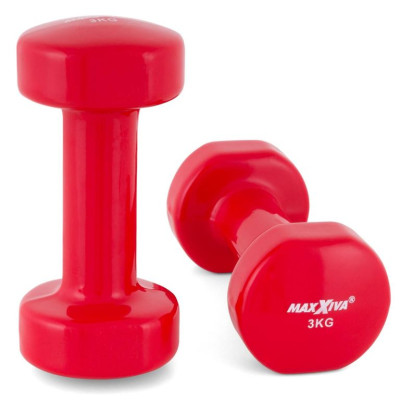 MAXXIVA sada vinylových činiek 2 x 3 kg, červená