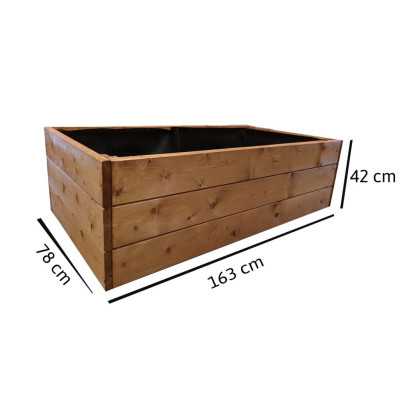 Drevený vyvýšený záhon 163 x 78 x 42 cm