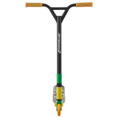 Detský freestyle kolobežka, zelená/oranžová