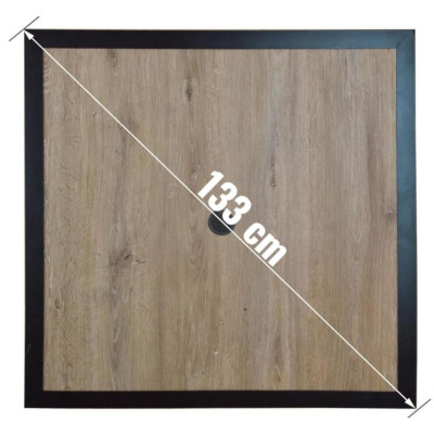 Kovový stôl na záhradu 94x94 cm, polywood, čierny