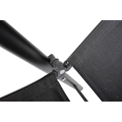 Záhradné polohovacie kreslo čierne hliníkové skladacie