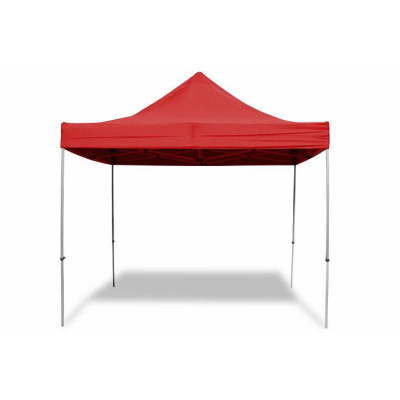 Záhradný párty stan nožnicový PROFI 3x3 m červený + 2 bočné steny