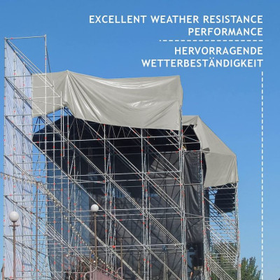 JAGO plachta 650 g/m², hliníkové oká, sivá, 4 x 5 m