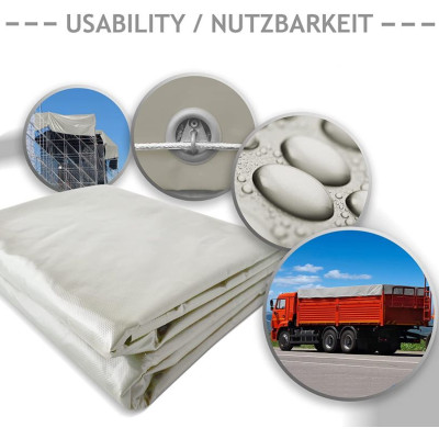 JAGO plachta 650 g/m², hliníkové oká, sivá, 4 x 5 m