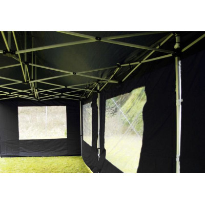 Záhradný párty stan čierny pavilón 3 x 9 m + bočné diely