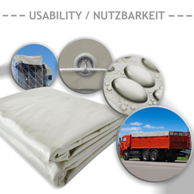 JAGO Plachta 650 g/m², hliníkové oká, sivá, 3 x 5 m