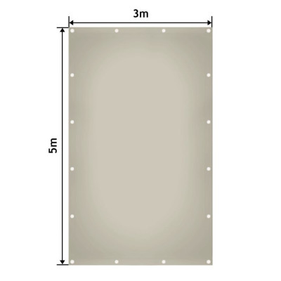 JAGO Plachta 650 g/m², hliníkové oká, sivá, 3 x 5 m