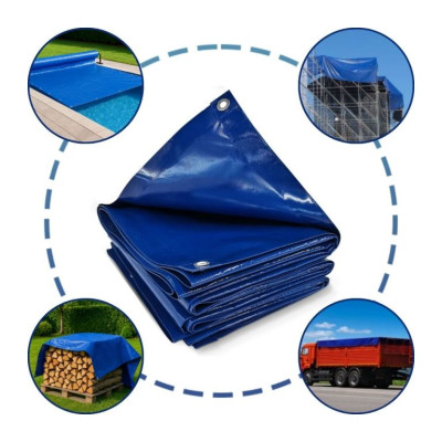 JAGO Plachta 650 g/m², hliníkové oká, modrá, 3 x 5 m