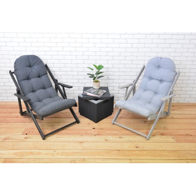 Záhradné polohovacie lehátko BORNEO s molitanovým podsedákom