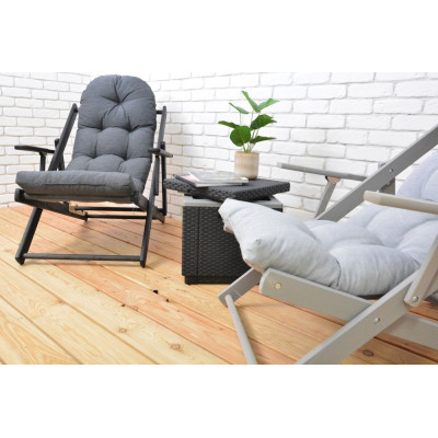 Záhradné polohovacie lehátko BORNEO s molitanovým podsedákom