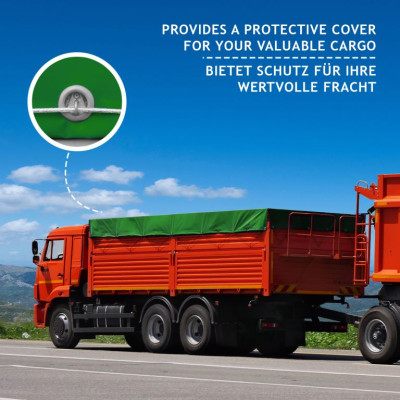 JAGO Plachta 650 g/m², hliníkové oká, zelená, 3 x 5 m