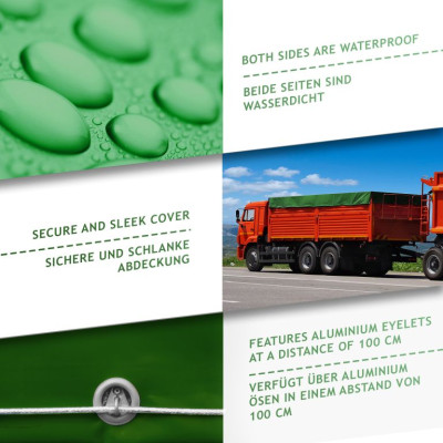 JAGO Plachta 650 g/m², hliníkové oká, zelená, 3 x 5 m