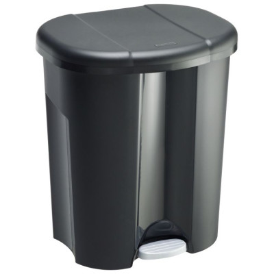 TRIO Odpadkový kôš, 2 x 15 l + 1 x 10 l, plast, čierny/sivý