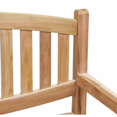 Záhradná lavička DIVERO, teakové drevo, neošetrené, 120 cm