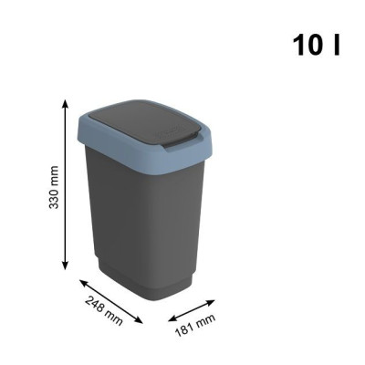 Odpadkový kôš Twist, 10 l, modrý