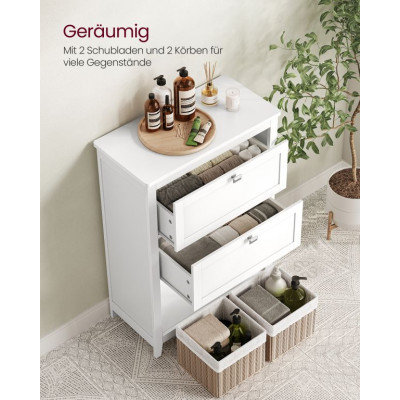 Biela kúpeľňová skrinka s košíkmi, 60 x 30 x 80 cm