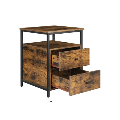 Industriálny nočný stolík s dvoma zásuvkami 45x45x60 cm