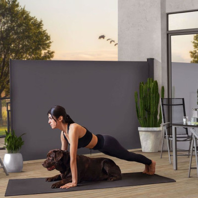 Výsuvná bočná clona, 500 x 180 cm, tmavošedá