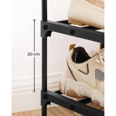 Vysoký 10-poschodový botník 30×94×206 cm čierny