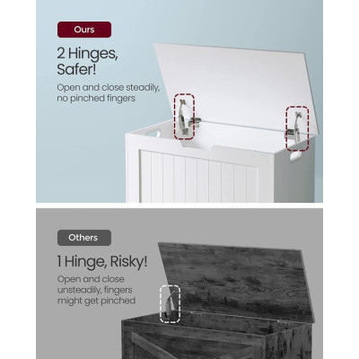 Biela úložná lavica s sedadlom a vekom, 76 × 48 × 40 cm