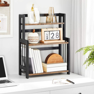 Trojposchodový organizér na korenie, vintage hnedá/čierna