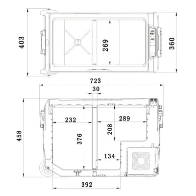 Chladiaci box DUAL kompresor - 50 L, 230/24/12V -20 °C