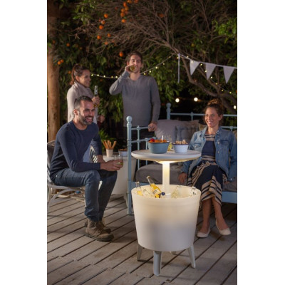 Keter Rozkladací stolík COOL BAR ILLUMINATED, biely