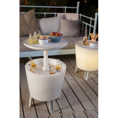 Keter Rozkladací stolík COOL BAR ILLUMINATED, biely