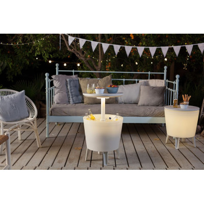 Keter Rozkladací stolík COOL BAR ILLUMINATED, biely