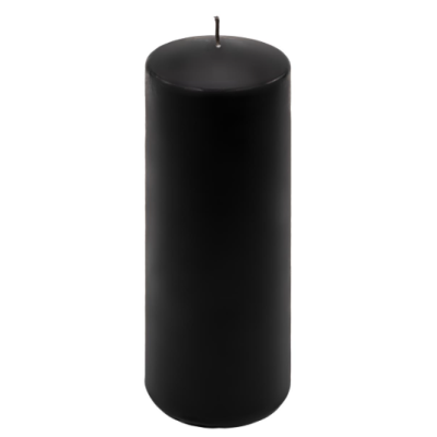 Čierna parafínová sviečka 20 cm, doba horenia 80 hodín, 2 ks