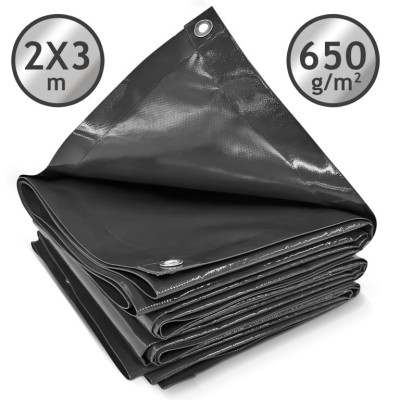 Ochranná plachta 2x3 m, PVC, antracit, UV a vodotesná