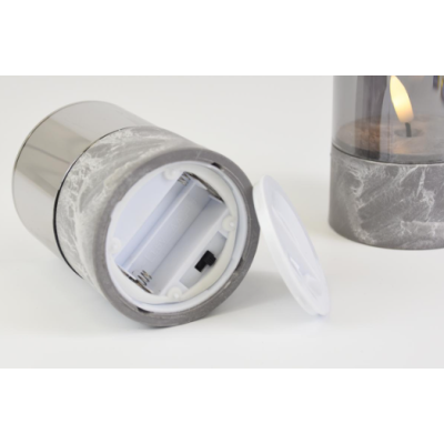 Sada 3 LED sviečok v sklenených pohároch, podstavec, časovač