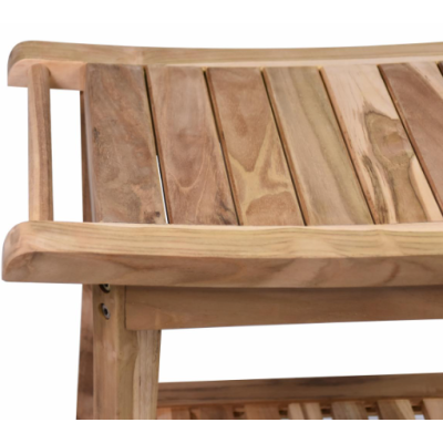 Kúpeľňová stolička DIVERO SECO s policou, teakové drevo