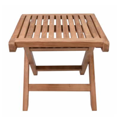 Skladacia stolička z teakového dreva prírodný dizajn 43 cm