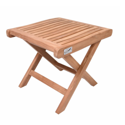 Skladacia stolička z teakového dreva prírodný dizajn 43 cm